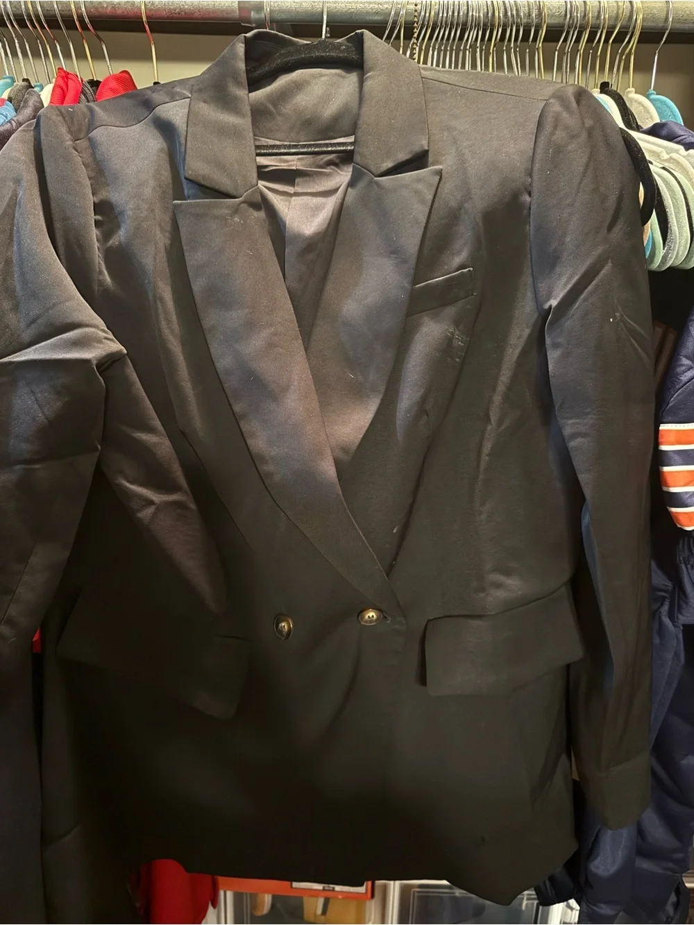 Classic Black Double-Breasted Blazer Women’s Size XL
